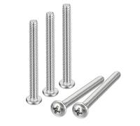 sourcing map #10-24x2" Tornillos Máquina Cabeza Plana, Acero Inoxidable 304, Tornillo 18-8, Phillips Drive, Rosca Completamente, Acabado Brillante, Paquete de 10.