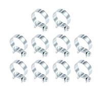 sourcing map 10 abrazaderas de manguera de inyección de combustible de 23 a 25 mm ajustables de acero chapado en zinc, mini abrazadera de manguera de línea de gas para agricultura automotriz