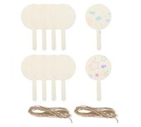 sourcing map 10 adornos y cuerda de madera de 7 pulgadas, pintura en blanco, recortes de piruleta de madera sin terminar para manualidades, decoraciones colgantes, Halloween, Navidad, cumpleaños