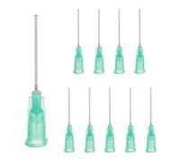 sourcing map 10 agujas dispensadoras de punta roma, puntas dispensadoras de acero inoxidable de calibre 21 con Luer Lock aguja dispensadora roma de 1.65 pulgadas para medir, rellenar tintas, color