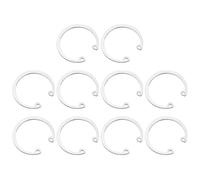 sourcing map 10 anillos de retención internos de 37 mm, anillos de presión internos de acero inoxidable 304 GB893 para ejes ranurados, tono plateado