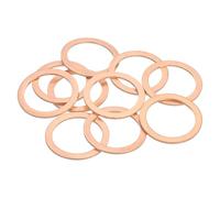 sourcing map 10 arandelas planas, arandelas de cobre M33, kit de arandelas de sellado de cobre, 33 mm de diámetro interior, 40 mm de diámetro exterior, 1.5 mm de grosor para reparación de maquinaria