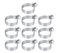 sourcing map 10 bandas de sujeción para valla de eslabones de cadena, bandas de tensión de acero galvanizado con pernos y tuercas para postes de eslabones de cadena de 1-7/8 pulgadas, tubería, puerta