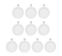 sourcing map 10 bandejas para colgantes, base redonda de madera de 20 mm, marco en blanco, biseles para hacer joyas, manualidades, fotos, color blanco