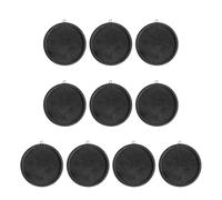 sourcing map 10 bandejas para colgantes, base redonda de madera de 40 mm, marco en blanco, biseles para hacer joyas, manualidades, fotos, color negro