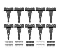 sourcing map 10 bisagras de puerta con correa en T, bisagras forjadas de 9.6 pulgadas, accesorios de hierro para granero de madera, valla, bisagras de puerta de patio, color negro