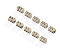 sourcing map 10 bloques de terminales de doble fila, 3 posiciones, 660 V, 24 A, tira de terminales de tornillo extraíble, tira de bloque de barrera de cable para electrodomésticos, circuitos