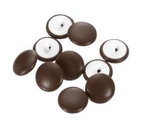 sourcing map 10 botones cubiertos de piel sintética de 15 mm de diámetro, vástago redondo de plástico, botones de costura de repuesto para decoración de ropa, accesorios de bricolaje, color marrón