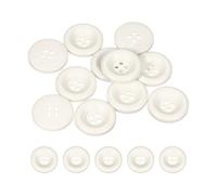sourcing map 10 botones de costura de 23 mm, 4 agujeros de resina gruesa y redondos, botones de repuesto para ropa, manualidades, decoración, color blanco