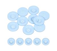 sourcing map 10 botones de costura de 25 mm, 4 agujeros de resina gruesa y redondos, botones de repuesto para ropa, manualidades, decoración, color azul claro