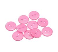 sourcing map 10 botones de costura redondos de resina de 25 mm, 2 agujeros, botones de repuesto para ropa, manualidades, decoración, color rosa