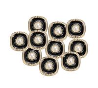 sourcing map 10 botones de perlas de imitación de color blanco dorado de 28 L de 18 mm de diámetro, 0.4 pulgadas de grosor, botón de costura redondo de plástico para abrigos, ropa, estilo U