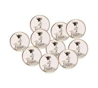 sourcing map 10 botones de perlas de imitación de color dorado y blanco de 40 L, 25 mm, 2,5 cm de diámetro, 1,1 cm de grosor, botón de costura redondo de plástico, cierre de repuesto para abrigos