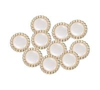 sourcing map 10 botones de perlas de imitación de color dorado y blanco de 40 L, 25 mm, 2,5 cm de diámetro, 1,1 cm de grosor, botón de costura redondo, cierre de repuesto para abrigos, ropa, estilo T