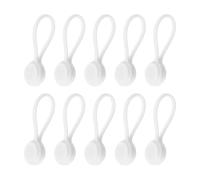 sourcing map 10 bridas magnéticas de silicona, reutilizables, organizador de cables USB para gestión de cables, agrupación, imanes de nevera, marcadores de libros, color blanco