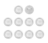 sourcing map 10 broches de cabujón, bandejas redondas de aleación de 25 mm, broches de ajuste vintage para hacer joyas, colgantes, manualidades fotográficas, estilo girasol, plateado