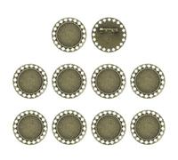 sourcing map 10 broches de cabujón, bandejas redondas de aleación de 25 mm, broches de ajuste vintage para hacer joyas, colgantes, manualidades fotográficas, estilo geométrico, bronce