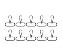 sourcing map 10 cierres giratorios, anillo ovalado de 1.5 pulgadas, cierre de langosta, gancho de metal para hacer bolsos, llaveros, correa de cinturón, color negro