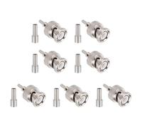 sourcing map 10 conectores BNC macho de crimpado, 1,8 mm, 50 ohmios, aislamiento PTFE, conectores coaxiales BNC macho para RG316 RG174 RG188 RG188A LMR100 cable coaxial de Internet inalámbrico