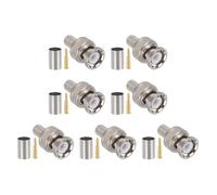 sourcing map 10 conectores BNC macho de crimpado, 5 mm, 50 ohmios, aislamiento PTFE, conectores coaxiales BNC macho para cable coaxial RG6 5D-FB LMR300, cable coaxial inalámbrico de Internet