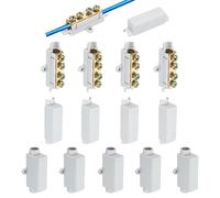 sourcing map 10 conectores de terminal de empalme de cableado de 100 A, 1000 V, kit surtido de tuercas de alambre de 13-5 AWG, 1 en 1, blanco, desconexión rápida, empalme compacto ZK-1116
