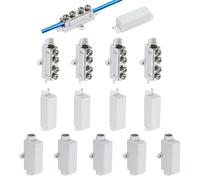 sourcing map 10 conectores de terminal de empalme de cableado de 100 A, 1000 V, kit surtido de tuercas de alambre de 13-5 AWG, 1 en 1, blanco, desconexión rápida, empalme compacto ZK-1116