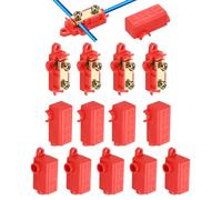 sourcing map 10 conectores de terminal de empalme de cableado de 60 A 1000 V, kit surtido de tuercas de conectores eléctricos de alambre de 20-10 AWG, T-Tap rojo, empalme compacto ZK-T06