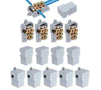 sourcing map 10 conectores de terminal de empalme de cableado de 80 A, 1000 V, kit surtido de tuercas de alambre de 14-6 AWG, T-Tap blanco, desconexión rápida, empalme compacto TXF2-16