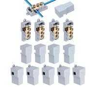 sourcing map 10 conectores de terminal de empalme de cableado de 80 A, 1000 V, kit surtido de tuercas de alambre de 14-6 AWG, T-Tap blanco, desconexión rápida, empalme compacto TXF1-16