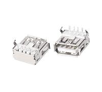 sourcing map 10 conectores USB 2.0 tipo A hembra, 4 pines DIP ángulo recto de 90 grados, adaptador de repuesto de reparación