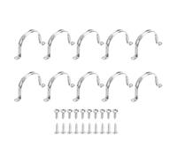 sourcing map 10 correas de tubo rígidas de acero inoxidable 304 de 90 mm (3-9/16 pulgadas), correa de dos agujeros, abrazadera de conducto de tubo resistente con tornillos autorroscantes para