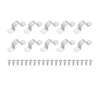 sourcing map 10 correas rígidas de tubo de 25 mm con dos agujeros, abrazadera de conducto de acero inoxidable 304, soporte en U grueso, abrazadera de tubo resistente con tornillos autorroscantes para