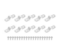 sourcing map 10 correas rígidas de tubo de 8 mm con dos agujeros, abrazadera de conducto de acero inoxidable 304, soporte en U grueso, abrazadera de tubo resistente con tornillos autorroscantes para