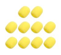 sourcing map 10 fundas de espuma para micrófono, 40 mm de diámetro interior, 10 mm de grosor, cubierta de espuma para la mayoría de micrófonos de mano, color amarillo