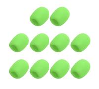 sourcing map 10 fundas de espuma para micrófono, 40 mm de diámetro interior, 10 mm de grosor, cubierta de espuma para la mayoría de micrófonos de mano, color verde