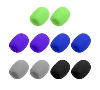 sourcing map 10 fundas de espuma para micrófono, 40 mm de diámetro interior, 10 mm de grosor, cubierta de espuma para la mayoría de micrófonos de mano, azul, morado, verde, gris, negro