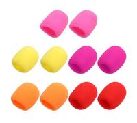 sourcing map 10 fundas de espuma para micrófono, 40 mm de diámetro interior, 10 mm de grosor, cubierta de espuma para la mayoría de micrófonos de mano, rosa, naranja, rojo rosa, rojo, amarillo