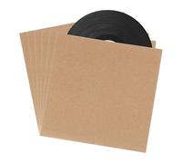 sourcing map 10 fundas protectoras para discos de vinilo de 12 pulgadas, fundas exteriores de vinilo de papel kraft para almacenamiento de colecciones de discos de vinilo LP, color caqui