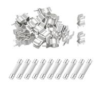 sourcing map 10 fusibles de cerámica de soplado lento de 10 A, 250 V, cartucho de 10 amperios, fusibles de retardo de tiempo de 6 x 30 mm con 20 clips