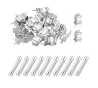 sourcing map 10 fusibles de cerámica de soplado rápido de 5 A, 250 V, cartucho de 5 amperios, fusibles de soplado rápido de 6 x 30 mm con 20 clips
