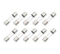sourcing map 10 fusibles de vidrio de soplado rápido de 1,6 A, 125 V, 5 x 20 mm, fusibles de acción rápida para placa PCB, dispositivos electrónicos, electrodomésticos, cadena de luz