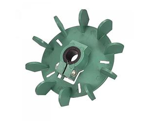 sourcing map 10 Impulsor Plástico Motor Ventilador Aleta Calor Disipación Aleta Redondo Rueda 11,5-12mm Interior Diámetro Verde