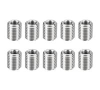 sourcing map 10 insertos de reparación de roscas M16 x 2 macho a rosca hembra M10 x 1,5 de 20 mm de largo, tuercas reductoras de acero inoxidable métricas autorroscantes, reductores roscados y cierres