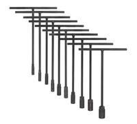 sourcing map 10 llaves de vaso con mango en T de 7/8/9/10/11/12/13/14/17/19 mm, llave métrica de acero de alto carbono, 6 puntos con largo alcance para reparación de motocicletas, bicicletas