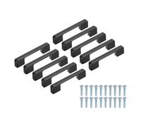 sourcing map 10 manijas de gabinete de cocina, aleación de zinc de 3.8 pulgadas (96 mm) centro de agujero de base ancha, tiradores de cajón con tornillos para armario, tocador, color negro