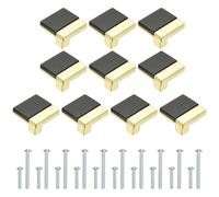 sourcing map 10 manijas de gabinete, pomos de baño, cómodas, cajones de cocina, para puerta, dormitorio, albornoz, color negro y dorado