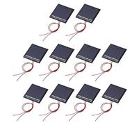 sourcing map 10 mini paneles solares de 2 V, 0,08 W, 40 mA, panel solar policristalino pequeño con cable para bricolaje, juguetes eléctricos, kits de cargador