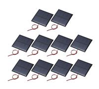 sourcing map 10 mini paneles solares de 2 V, 0,32 W, 160 mA, pequeño panel solar policristalino con cable para bricolaje, juguetes eléctricos, kits de cargador