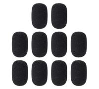 sourcing map 10 mini parabrisas de espuma para micrófono, 17 x 27 mm, cubierta de micrófono negra de alta densidad, cubiertas de espuma para reducción de ruido, para uso en conferencias y escenarios