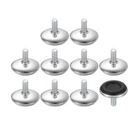 sourcing map 10 niveladores de patas de muebles de rosca M6, patas de mesa de nivelación ajustables de 28 x 15 mm, nivelación de deslizamiento de muebles con rosca para patas de silla, taburete, color